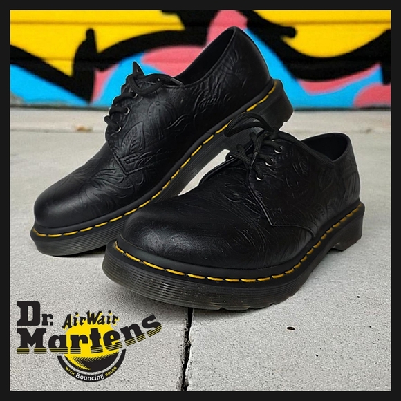 Martens 1461 Dr Martens Floral Emboss Martens 1461 Black Floral
